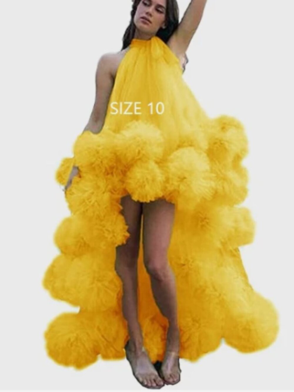 Women's Halter Prom Dress Ball Gowns Puffy Tulle High Low Formal Evening Party